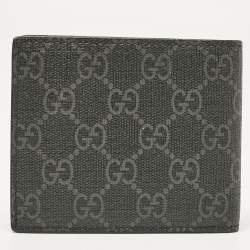 Gucci Black GG Supreme Canvas Wolf Print Bifold Wallet