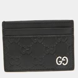 Gucci Black Guccissima Leather Card Holder