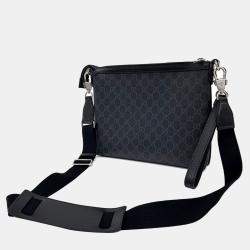 Gucci Black PVC Interlocking G Messenger Bag