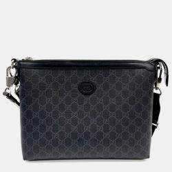 Gucci Black PVC Interlocking G Messenger Bag
