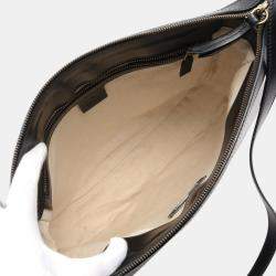 Gucci Black Leather La Angels Shoulder Bag