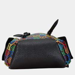 Gucci Black Multicolor Pvc Leather Gg Psychedelic Medium Backpack