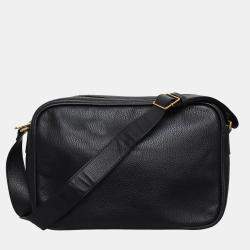 Pre Owned Gucci Logo Leather Messenger Bag