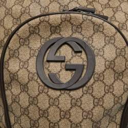 Gucci Beige/Brown GG Supreme Canvas Interlocking G Backpack