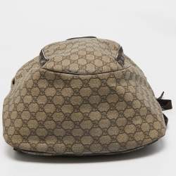 Gucci Beige/Brown GG Supreme Canvas Interlocking G Backpack
