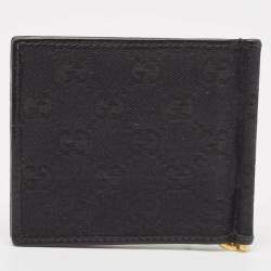 Pre Owned Gucci Black GG Canvas Hysteria Money Clip Wallet