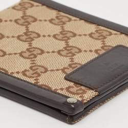Gucci Beige/Brown GG Canvas and Leather Bifold Wallet