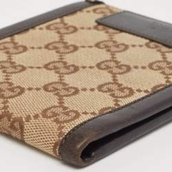 Gucci Beige/Brown GG Canvas and Leather Bifold Wallet
