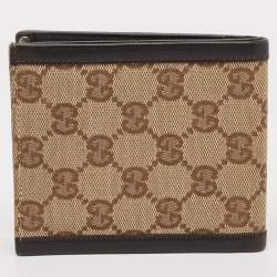 Gucci Beige/Brown GG Canvas and Leather Bifold Wallet
