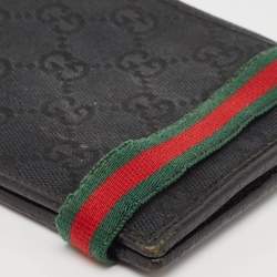 Gucci Black GG Canvas Web Bifold Wallet