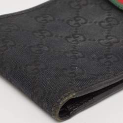 Gucci Black GG Canvas Web Bifold Wallet