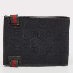 Gucci Black GG Canvas Web Bifold Wallet