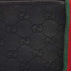 Gucci Black GG Canvas Web Bifold Wallet