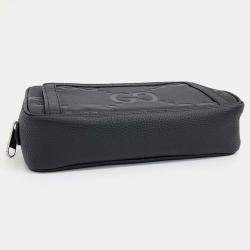 Gucci Black Leather Jumbo Gg Pouch Bag