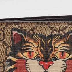 Gucci Beige GG Supreme Canvas Angry Cat Bifold Wallet