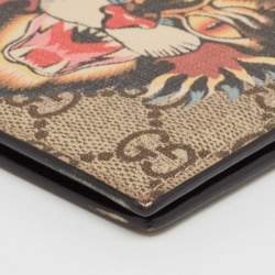Gucci Beige GG Supreme Canvas Angry Cat Bifold Wallet