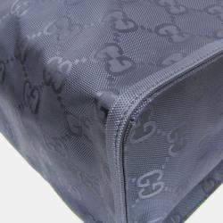 Gucci Off The Grid Nylon Leather Handbag Shoulder Bag Black Navy