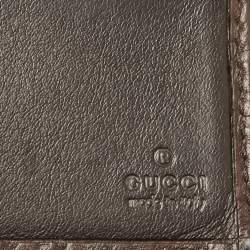 Gucci Brown Guccissima Leather Interlocking G Bifold Wallet