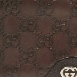 Gucci Brown Guccissima Leather Interlocking G Bifold Wallet