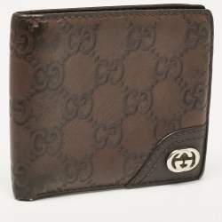 Gucci Brown Guccissima Leather Interlocking G Bifold Wallet