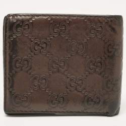 Gucci Brown Guccissima Leather Interlocking G Bifold Wallet