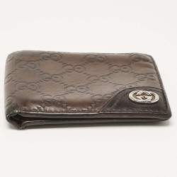 Gucci Brown Guccissima Leather Interlocking G Bifold Wallet