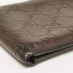 Gucci Brown Guccissima Leather Interlocking G Bifold Wallet