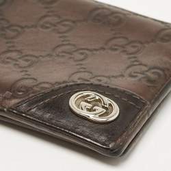 Gucci Brown Guccissima Leather Interlocking G Bifold Wallet