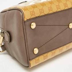 Gucci x Adidas Brown/Beige GG Crystal Canvas and Leather Mini Duffle Bag