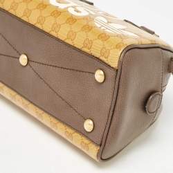 Gucci x Adidas Brown/Beige GG Crystal Canvas and Leather Mini Duffle Bag