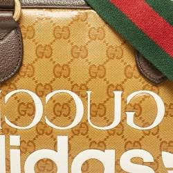 Gucci x Adidas Brown/Beige GG Crystal Canvas and Leather Mini Duffle Bag