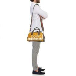 Gucci x Adidas Brown/Beige GG Crystal Canvas and Leather Mini Duffle Bag