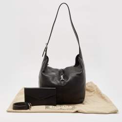 Gucci Black Leather Jackie 1961 Shoulder Bag