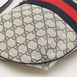 Pre Owned Gucci Blue GG Supreme Canvas Small Ophidia Crossbody Bag