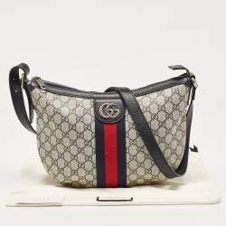 Pre Owned Gucci Blue GG Supreme Canvas Small Ophidia Crossbody Bag