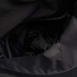 Gucci Black Leather and Nylon Web Fold Over Backpack