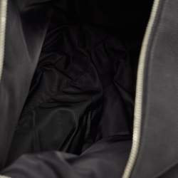 Gucci Black Leather and Nylon Web Fold Over Backpack