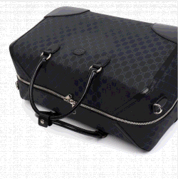 Gucci Black Interlocking GG Supreme Duffel Bag