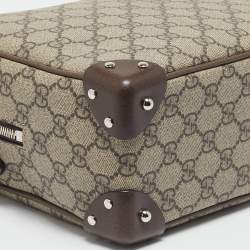 Gucci Beige/Ebony GG Supreme Canvas and Leather Square Messenger Bag