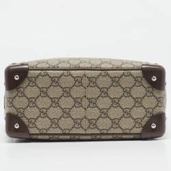 Gucci Beige/Ebony GG Supreme Canvas and Leather Square Messenger Bag