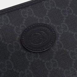 Gucci Black Canvas Interlocking Clutch