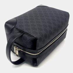 Gucci Black PVC Interlocking GG Supreme Toiletry Pouch