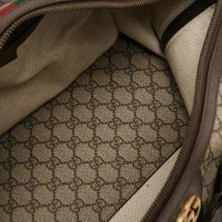 Gucci Brown/Beige GG Supreme Canvas Web Ophidia Carry-On Duffle Bag 