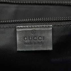Gucci Black Guccissima Leather Flap Messenger Bag