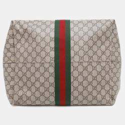 Gucci Jackie 1961 Gg Supreme Beige/Brown Pvc Leather Size Medium Shoulder Bag