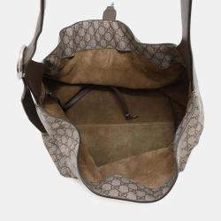 Gucci Jackie 1961 Gg Supreme Beige/Brown Pvc Leather Size Medium Shoulder Bag