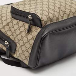 Gucci Beige/Black GG Supreme Canvas and Leather Eden Backpack
