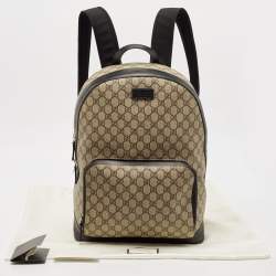 Gucci Beige/Black GG Supreme Canvas and Leather Eden Backpack