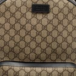 Gucci Beige/Black GG Supreme Canvas and Leather Eden Backpack