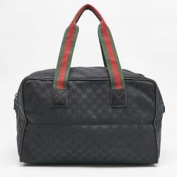 Gucci Black GG Canvas Web Boston Duffel bag